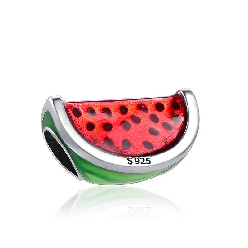 Шарм-бусина из серебра 925 пробы с арбузом кокосовым молоком авокадо лимоном