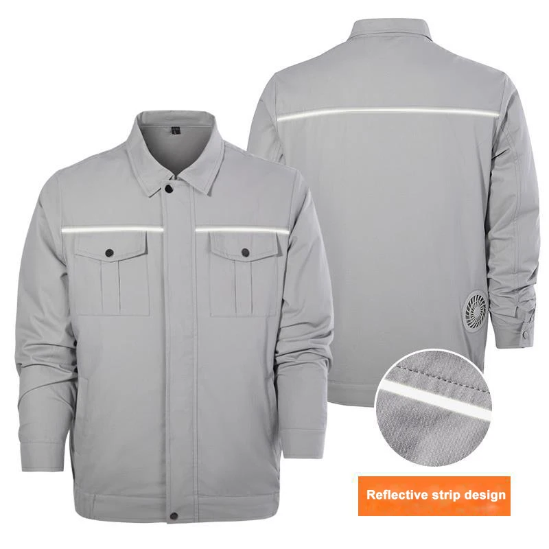 

Summer Outdoor Cooling Fan Jacket Men Air Conditioning Clothing Sun-Protcetive Coat Construction Work Clothes Men