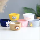 Хлопковая веревка, корзины для хранения с животными, Детская модель, ручная работа, ткачество, Настольная коробка-органайзер для всякой всячины