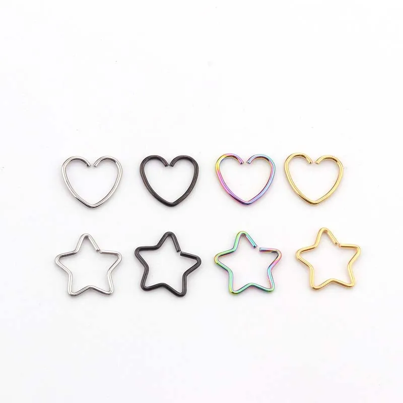 

2PCS Sexy Gift Cartilage Nose Ring Hoop For Woman Girls Boy Unisex Stud Rings Nose Piercing Body Jewelry Gift