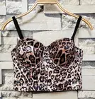 Женский бархатный короткий бюстье с леопардовым принтом, укороченный топ, уличный корсет без рукавов с высокой талией, 2022