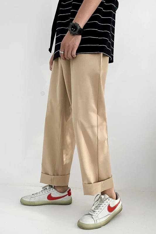 Новинка весна-осень 2019 мужские Модные брендовые свободные штаны в гонконгском