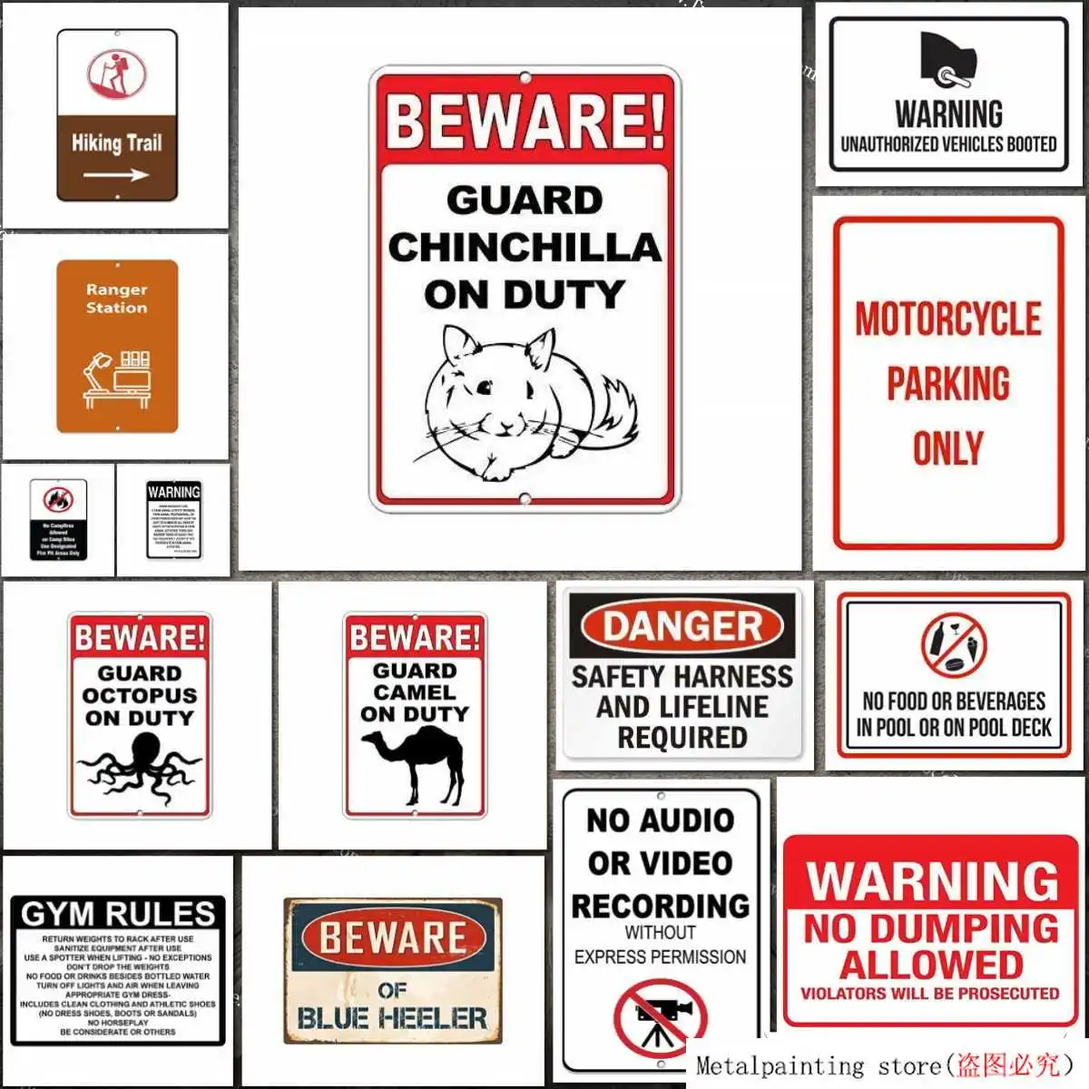 Металлическая Оловянная вывеска для комнаты без записи аудио или видео