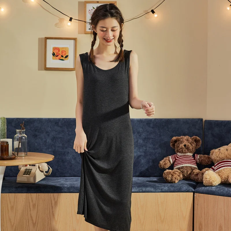 

Tonlion 2021 Spring/Summer New Inner Wear Suspender Dress Female Long Wild Autumn/Winter Black Slimming Bottoming Dress