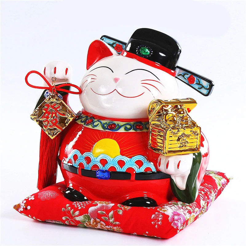 Feng Shui украшения фигурки Lucky Cat размера плюс Бог богатства Скульптура аксессуары