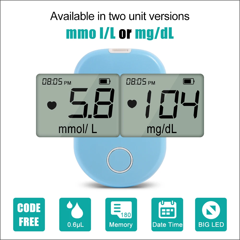 Глюкометра RZ медицинская с тест-полосками и ланцетами 50/100 шт.