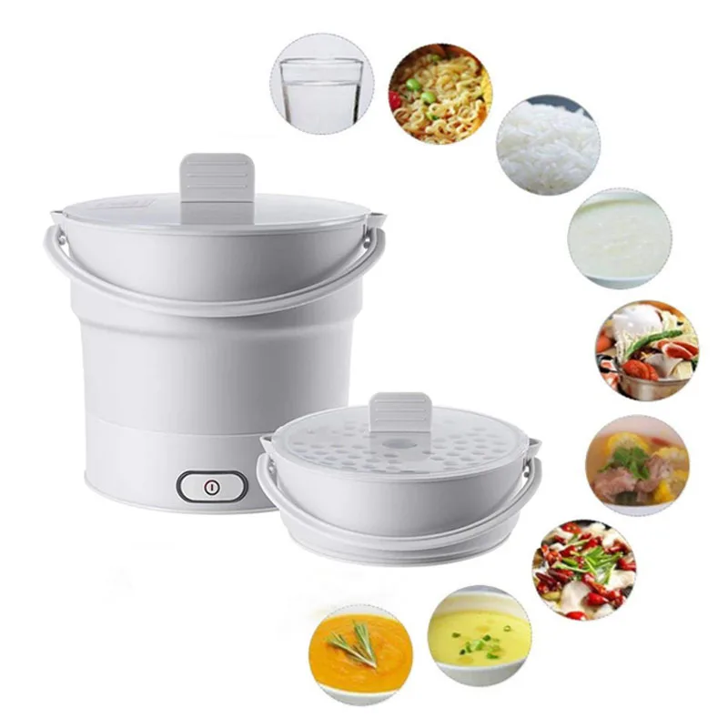 Складной силиконовый электрический чайник для сковородки с подогревом