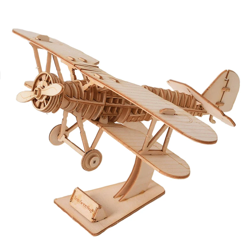 

3d Puzzle Assembled Toy Parent-Child Building Block Three-Dimensional Jigsaw Manual Three-Dimensional Model-Biplane