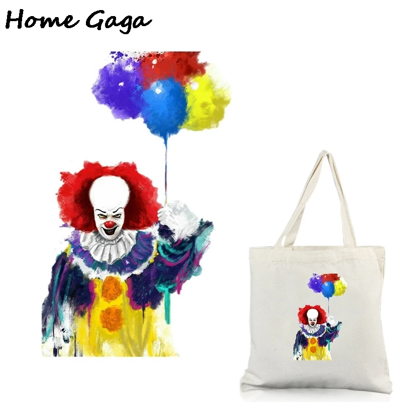 20pcs/lot Homegaga ужас клоун гладильная передача патчи жара пресс наклейки для милой