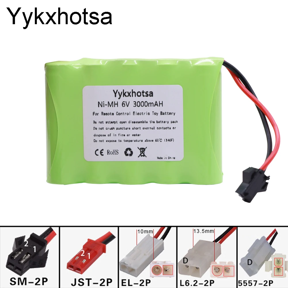 6V 3000mAh NI-MH Battery for RC Toy Electric toy security facilities electric AA battery 6 v group SM/JST/EL-2P/PlUG