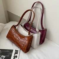 crocodile pattern ladies fashion purse handbags luxury design women underarm bag pu leather female small shoulder armpit bags