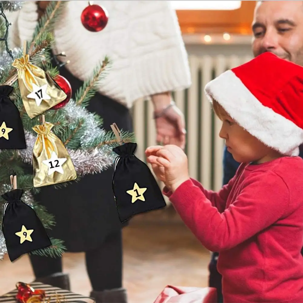 Рождественский календарь подарочный пакет для рукоделия с обратным отсчетом