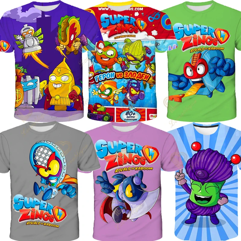 

New Fashion Game T Shirt Summer Short Sleeve O-neck Tshirt Superzings Tees For Baby Boys Kids Casual Cartoon Tops Girls T-shirt