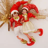 big size elf couple plush xmas garden decoration navidad new year gifts kids tree hanging ornaments christmas children toys