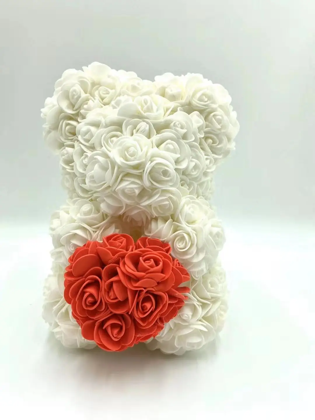 DIY 25 см ПЭ Пена розы медведь плюшевый медведь искусственный цветок розы подарки на год для подруги Женщины Матери Валентина подарок