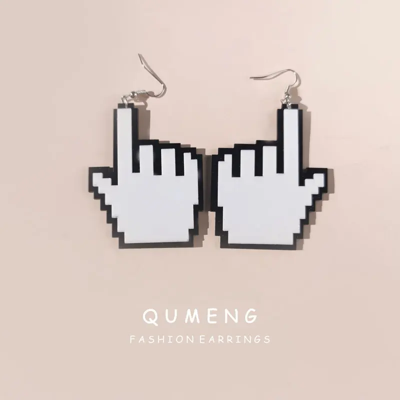 Женские акриловые серьги QUMENG 2020 большие в форме пальца стиле хип хоп гипербола
