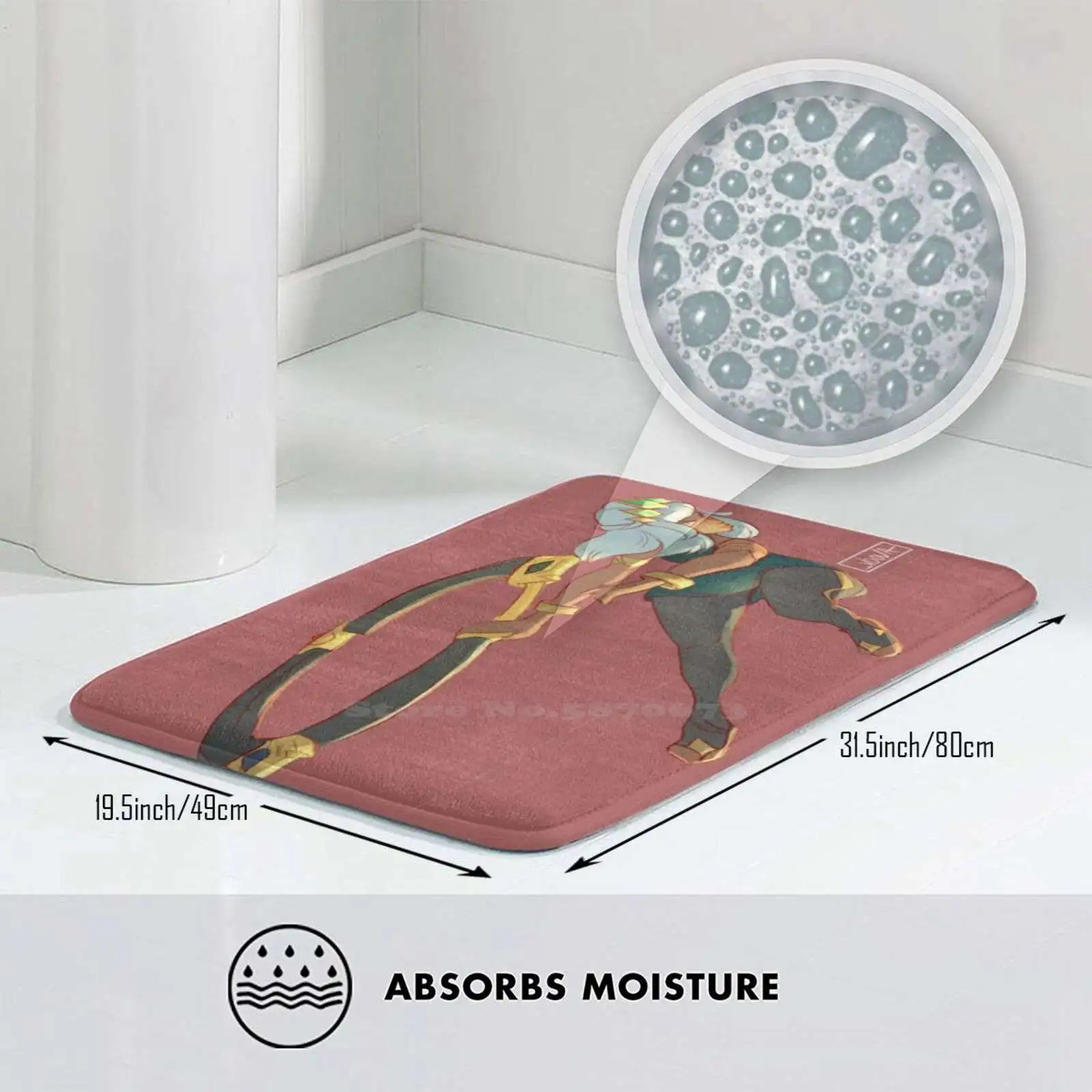 Qiyana Dash 3D Soft Non-Slip Mat Rug Carpet Foot Pad Midlaner Assassin Red Dynamic Cute Champion | Дом и сад