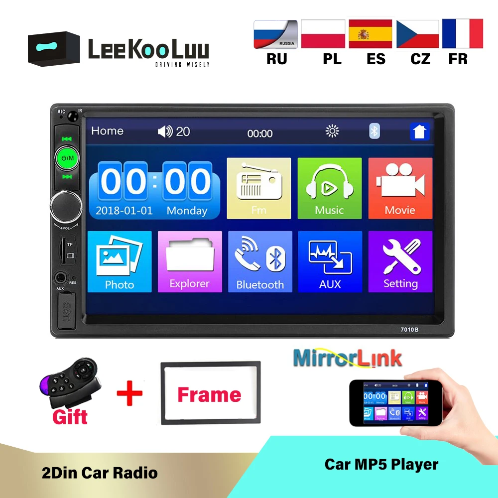 Автомагнитола LeeKooLuu 2 Din 7 дюймов Bluetooth USB TF AUX FM|Автомагнитолы| |