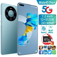 global version 7 2 inch screen 5g smartphone with 12gb512gb large memory for huawei mate 45 pro cellphone samsung mobile phone