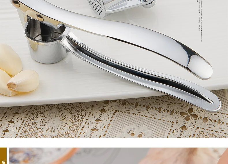 

Zinc alloy manual garlic crusher squeezing garlic kitchen cooking vegetables ginger press masher handheld ginger mincer tool
