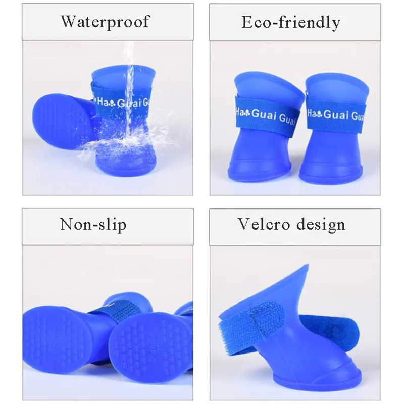 4 шт./компл. ПЭТ непромокаемые сапоги для собаки котята Резиновый портативный
