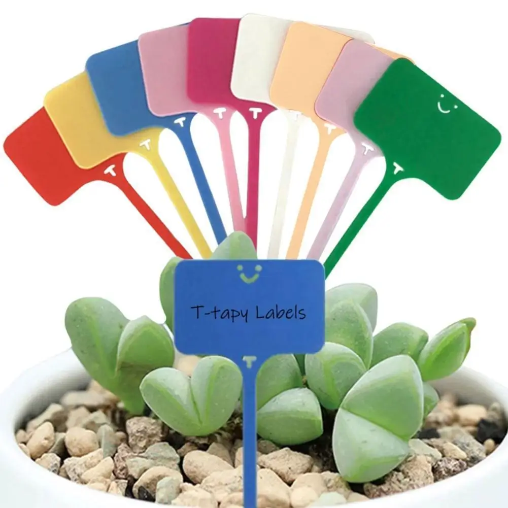 

1pc 10*5cm Garden T-type Plant Marker Label Pot Planter Vegetable Labels Waterproof Plastic Markers Tag Sign Plate Name T-tag