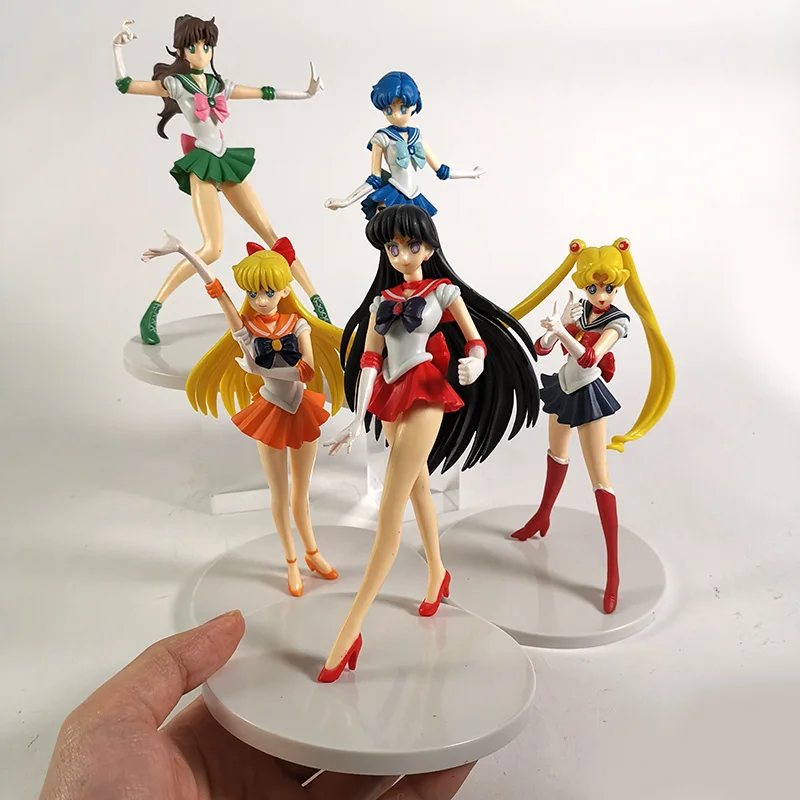

Hot Sailor Moon Figures Model Toy Japanese Anime Peripheral Desktop Decor Decoration Gift Toys For Children 5pcs/set