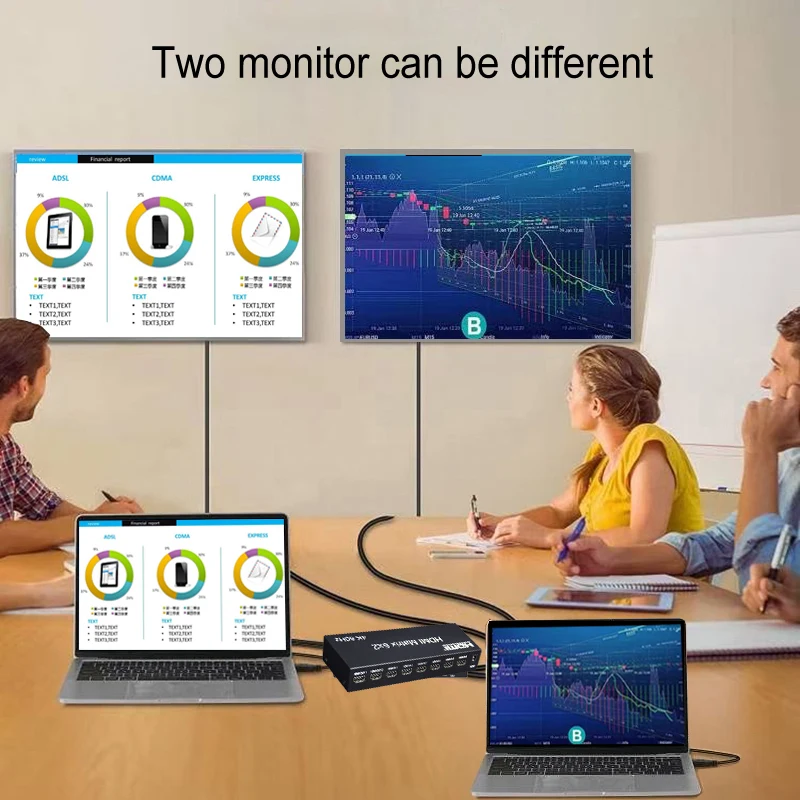 4K @ 60 Гц 6x2 матрица 6 в 2 выхода HDMI переключатель сплиттер 4x2 аудио видео конвертер
