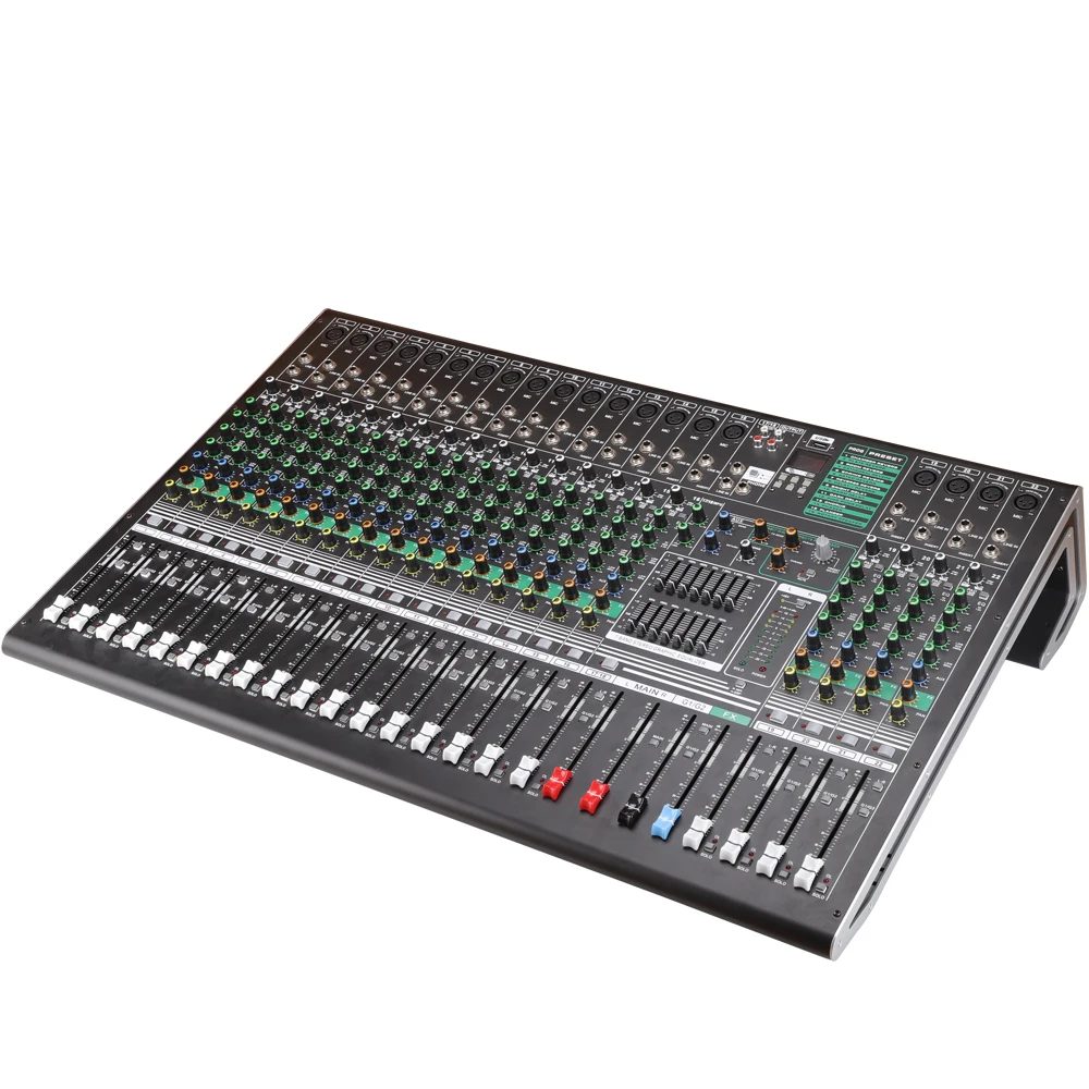 

Professional portable Live Audio EQ14/18/22/26 Console Video DJ DSP Digital 24 channel Sound audio Mixer