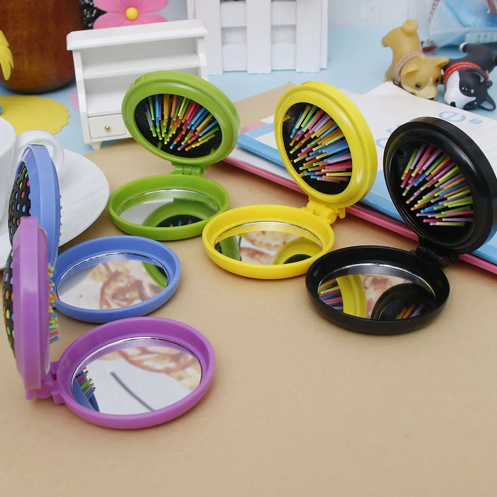 1 шт. новая портативная Мини Расческа для девочек массажная круглая дорожная