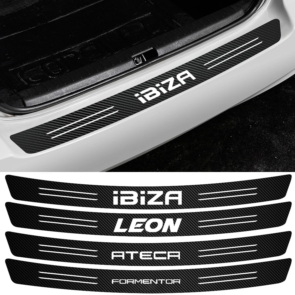 

1Pcs Car Styling Trunk Tail Lip Carbon Fiber Protector Stickers For SEAT Ibiza 6l 6j 5f Leon MK3 Ateca Formentor Cupra FR Racing