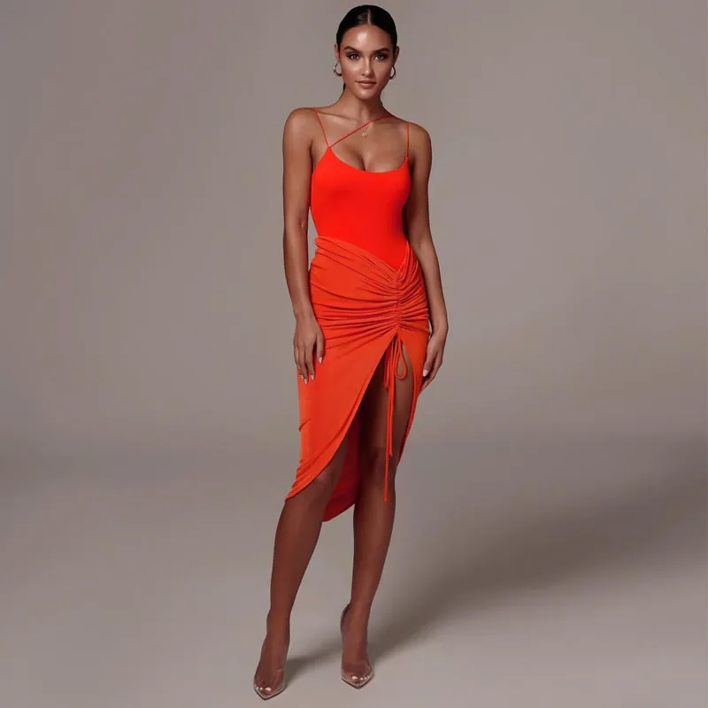 Женская винтажная юбка средней длины однотонная ассиметричная в складку