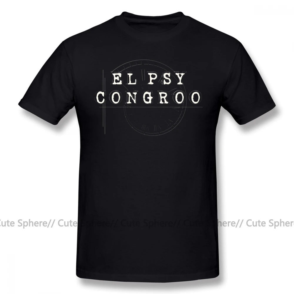 Футболка Steins Gate, El Psy Congroo, Steins Gate, футболка, 100 хлопок, мужские футболки, потрясающие, короткий рукав, большая пляжная Футболка с принтом - Цвет: Black