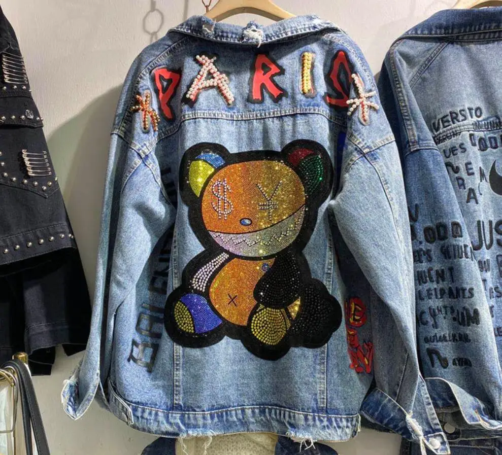 Женская джинсовая куртка Повседневная Свободная ковбойская в европейском стиле