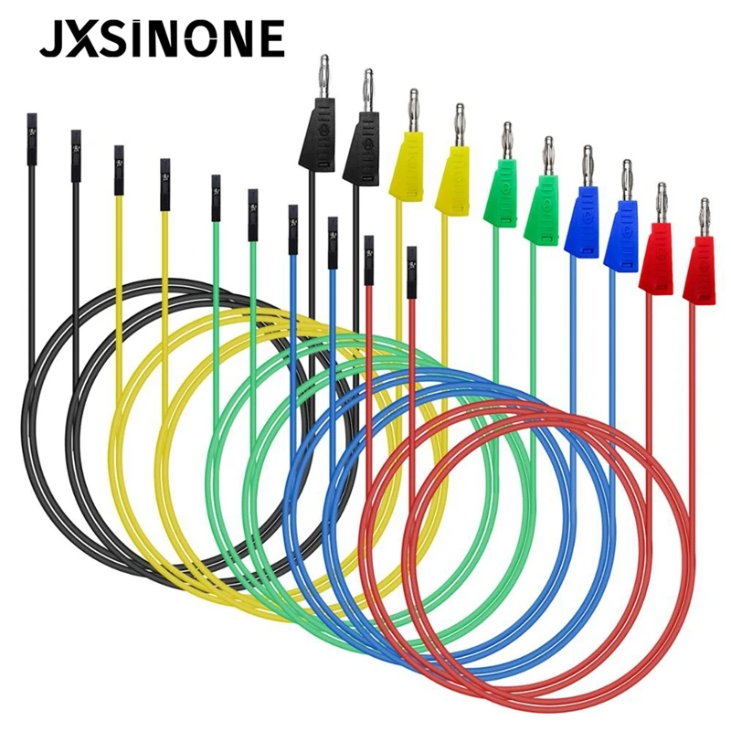 Stackable Banana Plug to Male/Female Jumper 26 AWG test lead Binding Post Solderless Breadboard Soft Silicone Flexible Lead | Инструменты