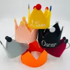 Бесплатная доставка, детская шапка с вышивкой для девочек и мальчиков, детская шапка принцессы с короной, украшения для вечеринки, детские повязки на голову