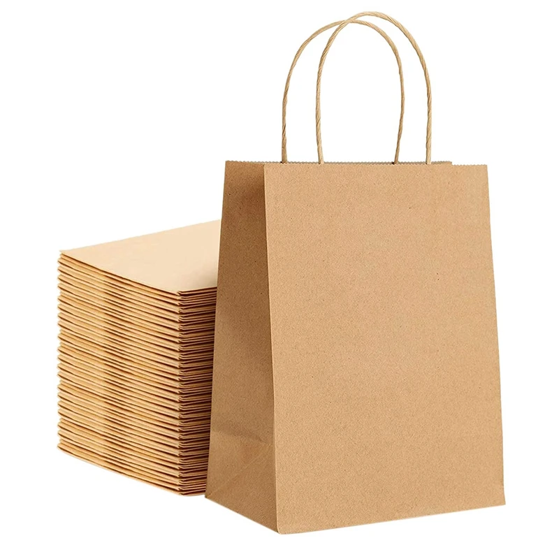 

Kraft Paper Bags 25Pcs 5.9X3.14X8.2 Inches Small Paper Gift Bags with Handles Party Shopping Bags Brown Paper Bags