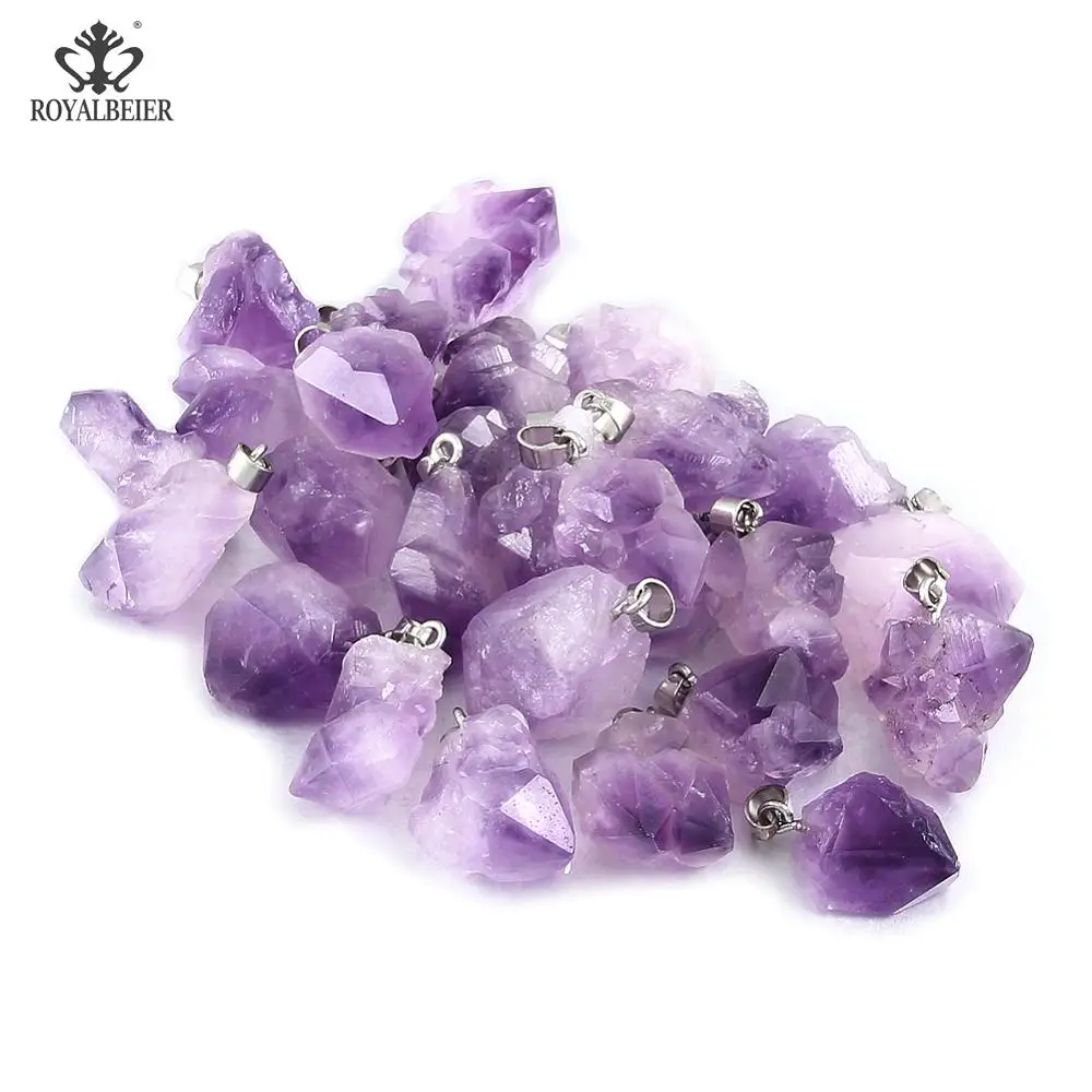5 шт. подвески из натурального камня фиолетовые бусины рейки аметисты Исцеляющие