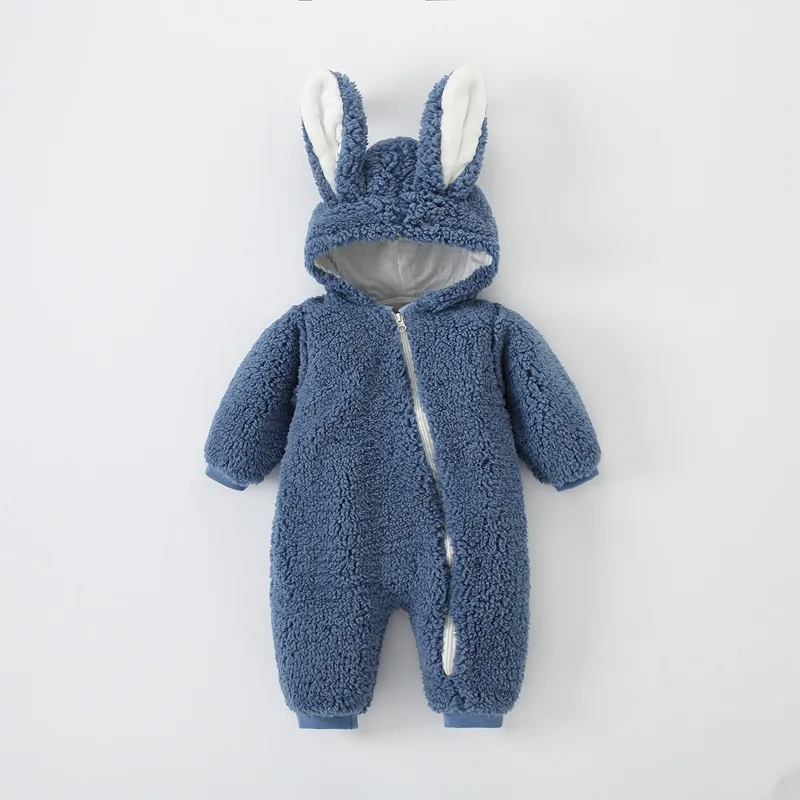 

Winter newborn baby boys girls clothes lamb wool hooded rompers sets for toddler baby cloth 1st birthday jumpsuit infant rompers