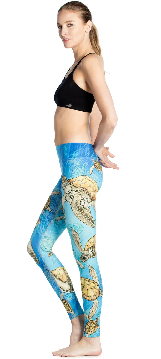 Tortoise Slim Hip Raising Exercise Ventilation Super Bomb Speed Dry Nine-point lady Pants leggings |