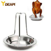 ydeapi 1set barbecue grilling baking cooking pans non stick chicken roaster rack with bowl bbq accessories tools