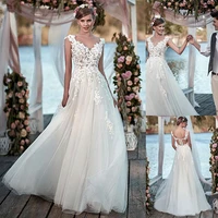 junoesque tulle bateau neckline a line wedding dresses see through beach bridal dress vestido noiva princesa
