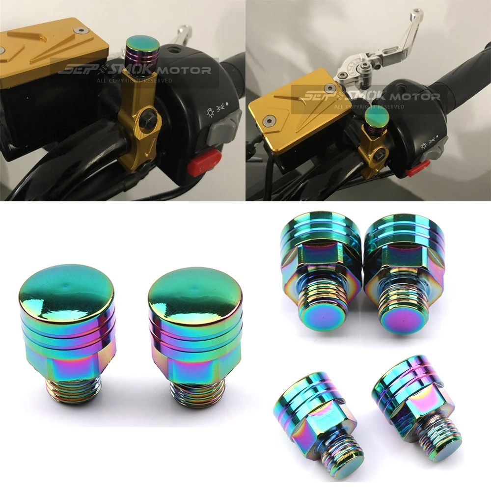 

Motorcycle Mirror Seat Decoration Screws Universal For Motorbike Scooter CNC Dazzling Accessories 10*1.25M Rearview Mirrors Bolt