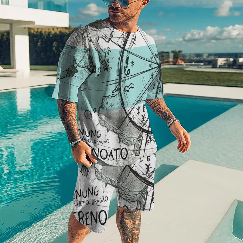 

New Fashion Set T-shirts Short Sleeve Large and Loose Men's 3D Printed Casual T-shirt Male In the Summer of 2021 Man Oversize