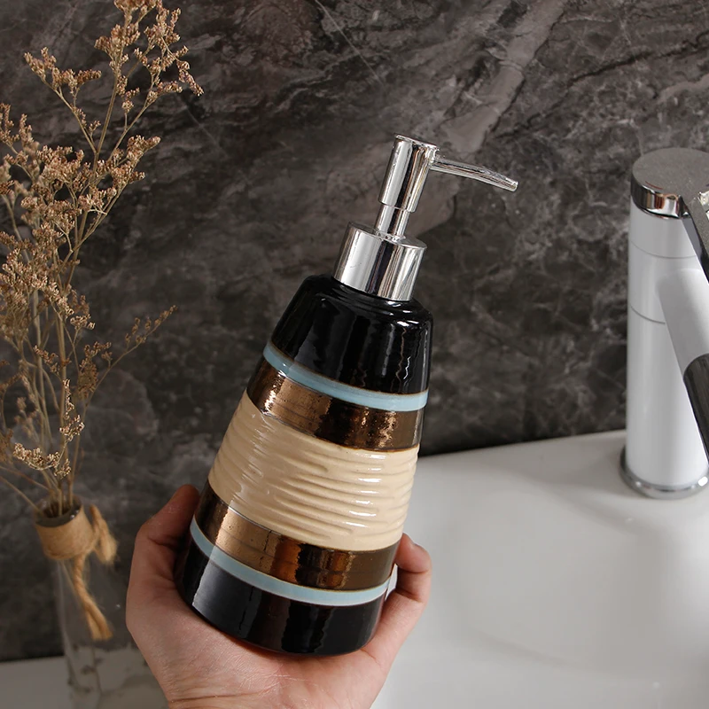 

Ceramic Soap Dispenser Bottle Pump Shapoo Bottle Liquid Soap Dispenser Shower Gel Bottle Toilet Set Bathroom Suppliers