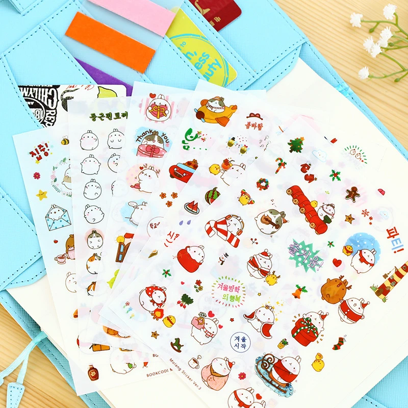 Оригинальные наклейки из ПВХ в Корейском стиле Kawaii мультяшный Картофель Кролик