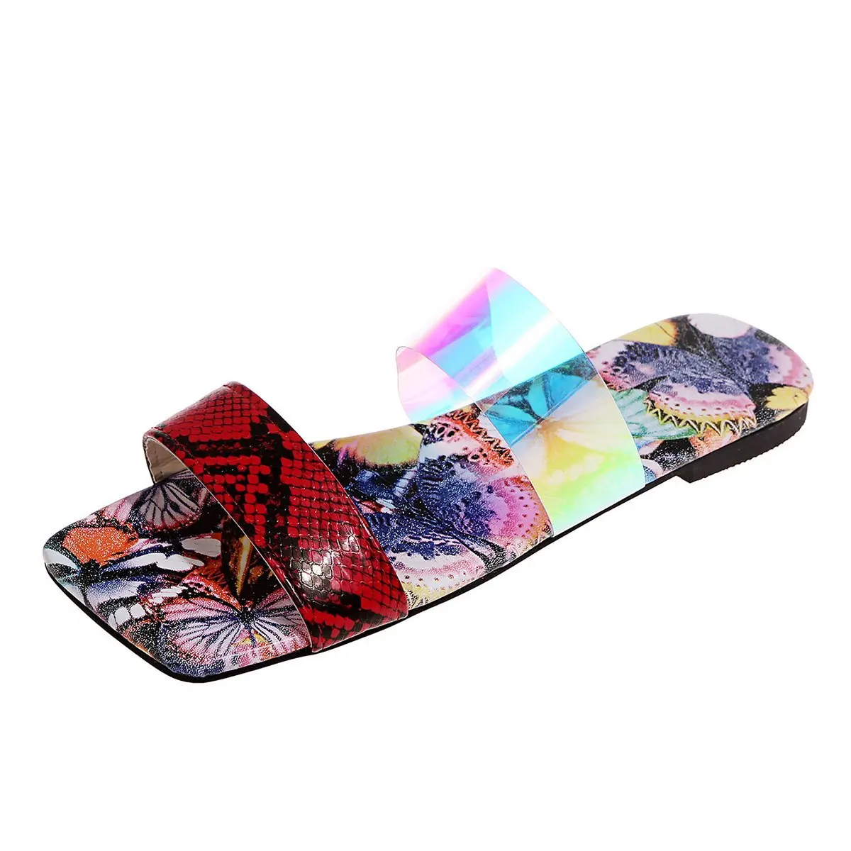 

Leopard Pu Slip-on Fashion Flat Sandles for Women Summer Platform Sandals Shoes Women's Sandalias Woman Womens Shoe Casual 2021