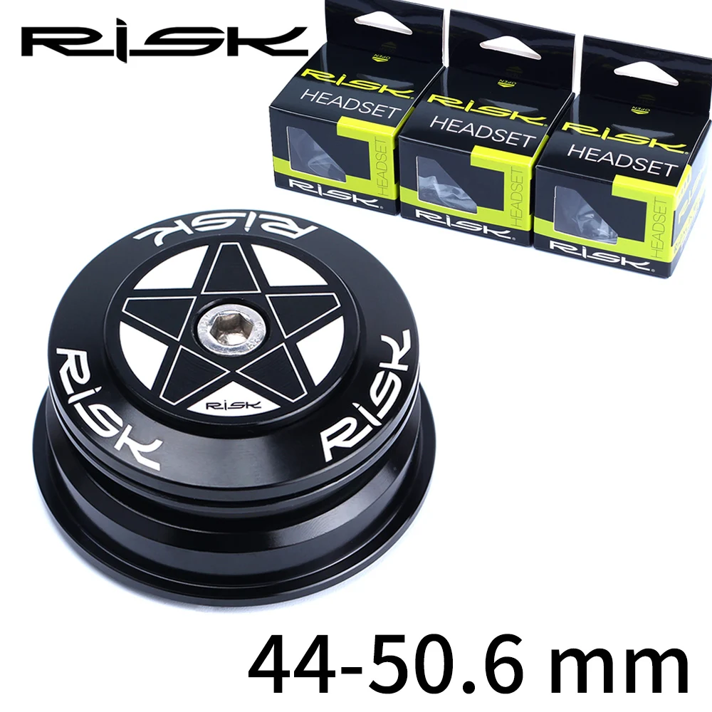 

RISK MTB Bicycle Road Bicycle Headset 44-50.6mm CNC Double Bearing 1/8 "-1 1/2" 1.5 Tapered Fork Straight Conversion Headset