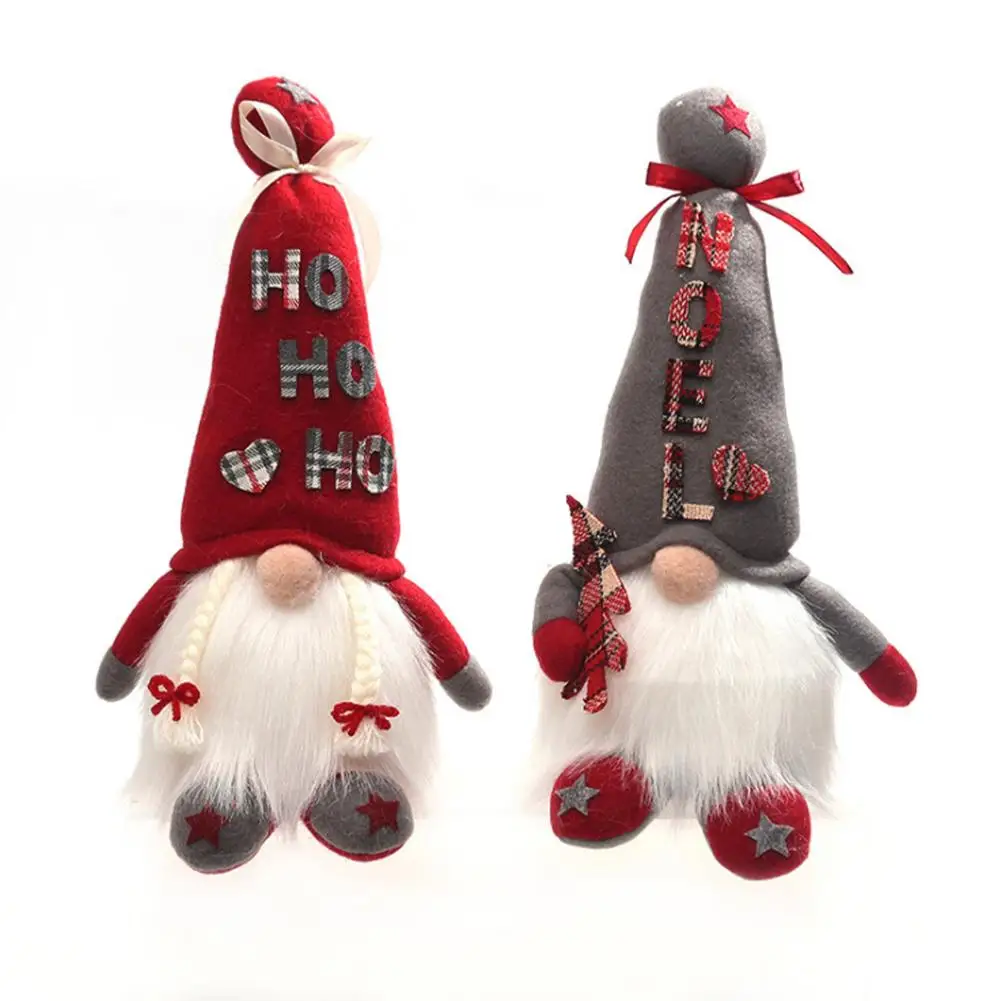 

Рождественская Кукла без лица светодиодный светильник кой, куклы на батарейках для декора стола, украшение в виде карлика для рождественск...