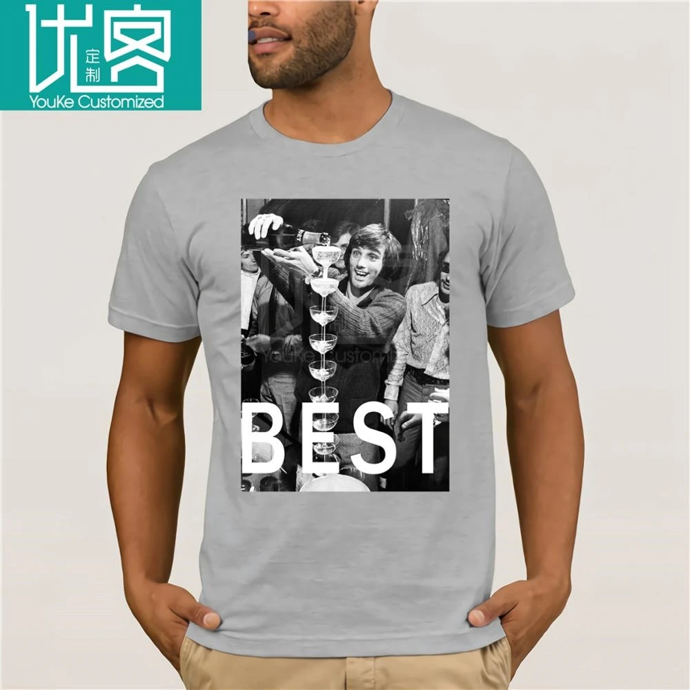 Футболка cotone fiammato Scollo ampio a taglio vivo-GEORGE BEST leggenda manch | Мужская одежда